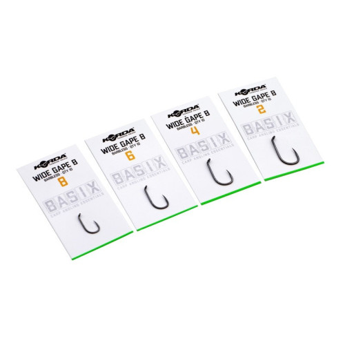 Hameçons Carpe Korda Basix Wide Gape Barbless
