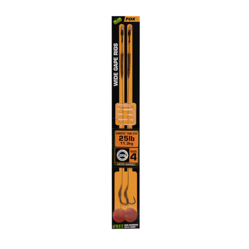 Bas De Ligne Fox Edges Wide Gape Camotex Semi Stiff x 2