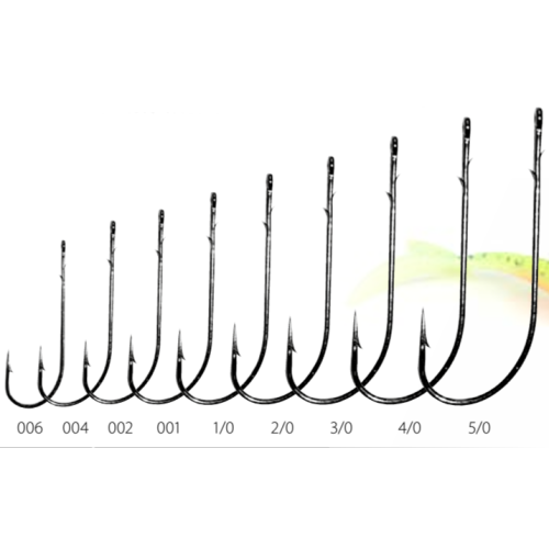 GAMAKATSU HOOK WORM 36 (SPR) (BLACK) 6pcs