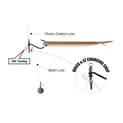 Hameçon Drop Shot Gamakatsu Hook Swivel Shot...