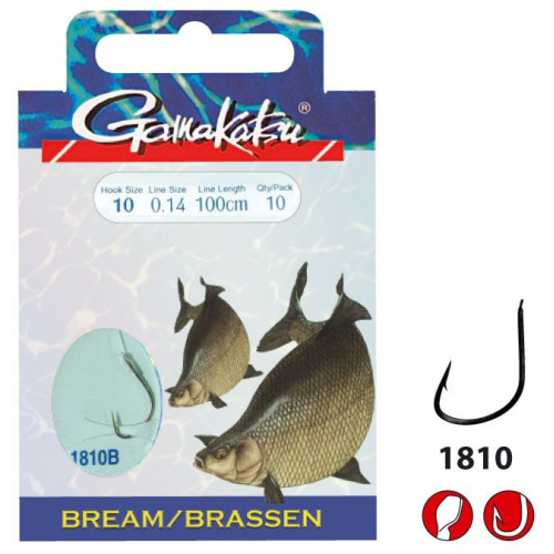 Bas De Ligne Gamakatsu BKS-1810B Bream Feed.75cm 10pcs
