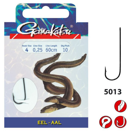 Bas De Ligne Gamakatsu Hook BKS-5013F Eel 60 cm 10pcs