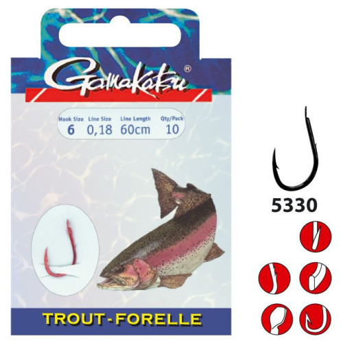 Bas De Ligne Gamakatsu BKS-5330R Trout 60cm 10pcs