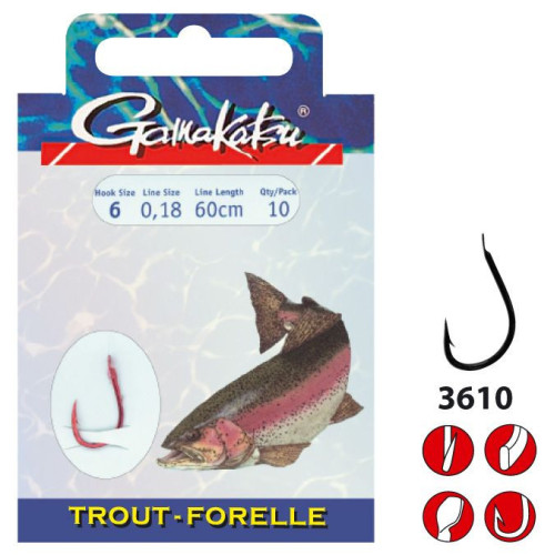 Bas De Ligne Gamakatsu BKD-3610N Trout 75cm 10pcs