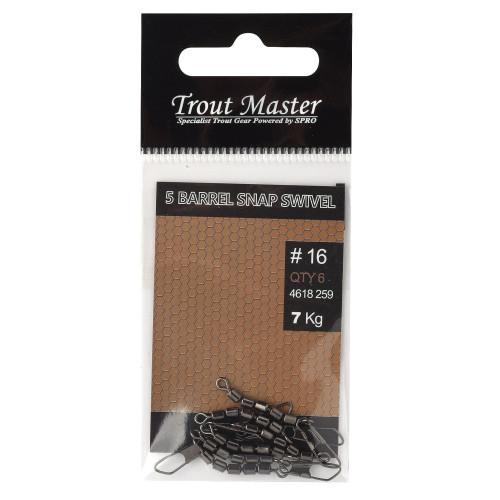 TM 5 BARREL SNAP SWIVEL 6pcs