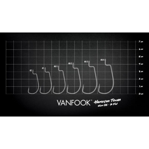 Hameçon Texan Vanfook Worm 55BF Black Flat