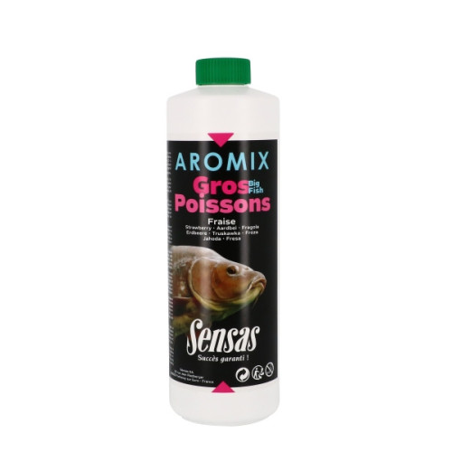 Additif Liquide Sensas Aromix 500ml Gros Poissons Fraise