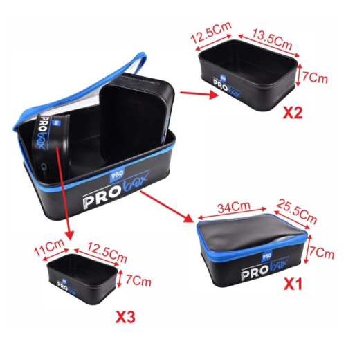 SET EVA PRO BOX BAIT - Set de 6 BOX en EVA dont 1 BOX avec fermuture à Zip et 5 BOX ouvertes