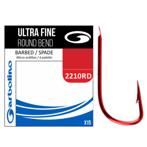 Hameçons Garbolino Supra Fine Red Round Bend 2210RD
