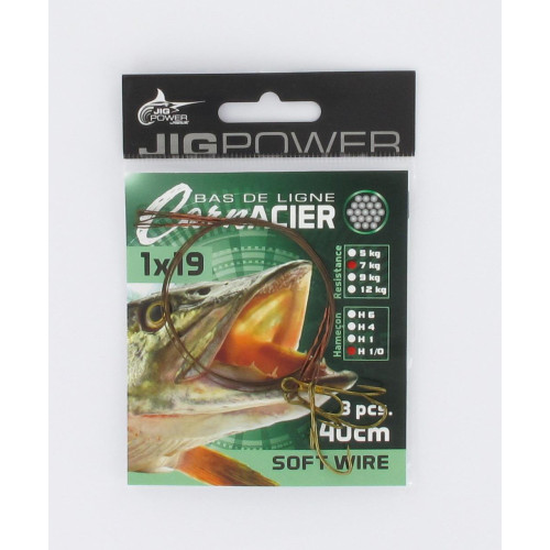 Bas De Ligne Powerline Acier 1X19 40cm Ryder  (x3)