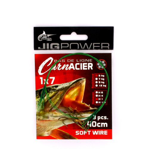 Bas De Ligne Powerline Acier 1X7 40cm Ryder  (x3)