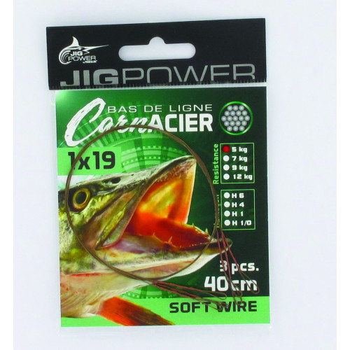 Bas De Ligne Powerline Acier 1X19 40cm (x3)