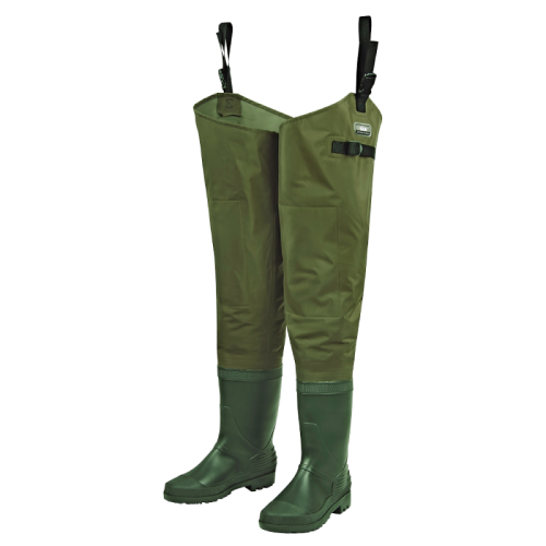 HYDROFORCE NYLON TASLAN HIP WADER BOOTFOOT GREEN