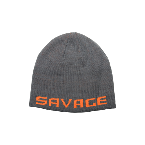 Bonnet Savage Gear Logo Beanie One Size Rock Grey/Orange