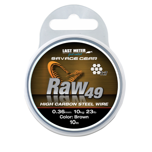 Tresse Pour Bas De Ligne Savage Gear Raw49 Uncoated Brown...