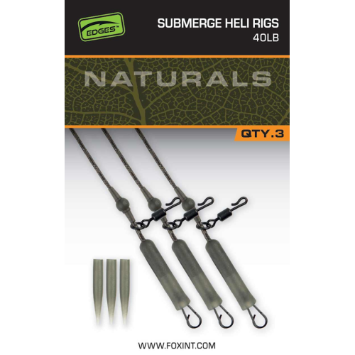 Montages Fox Naturals Submerged Heli rigs 40lb x 3