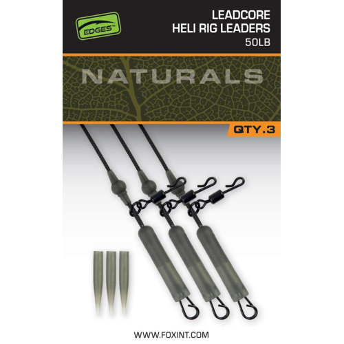 Naturals Leadcore Heli Rig Leaders x 3