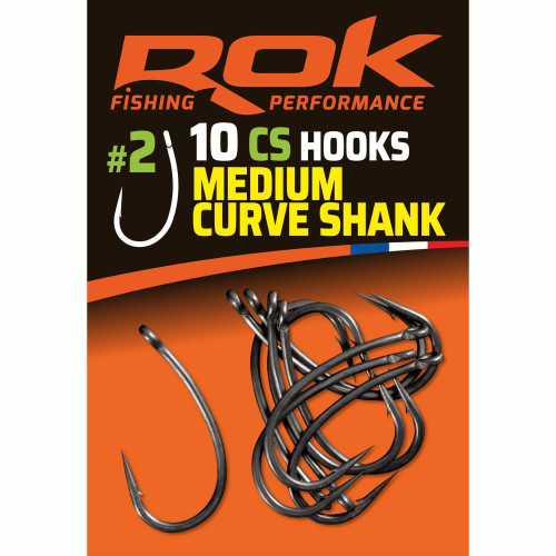 Hameçons Carpe ROK Fishing Médium Curve Shank (10)