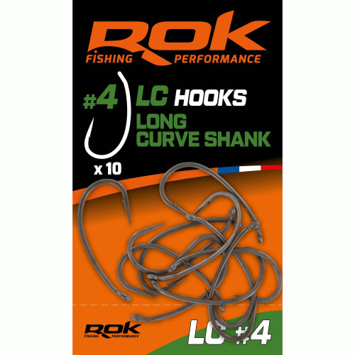 Hameçons Carpe ROK Fishing Long Curve Shank  (10)
