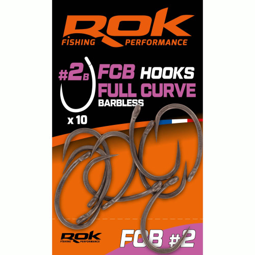 Hameçons Carpe ROK Fishing Barbless Full Curve  (10)