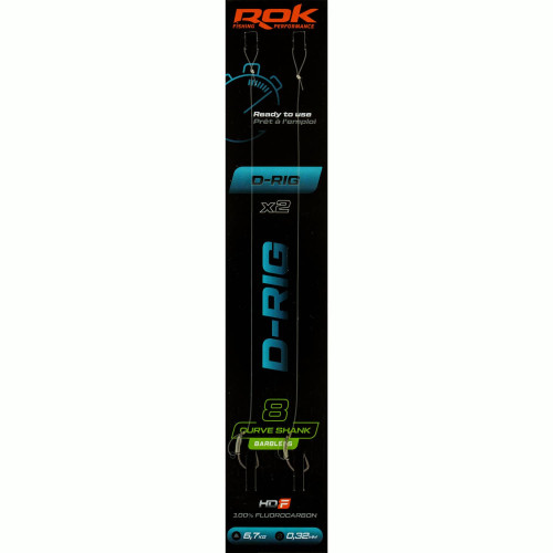 Bas de ligne ROK Fishing D-RIG Curve Shank Barbless  -...