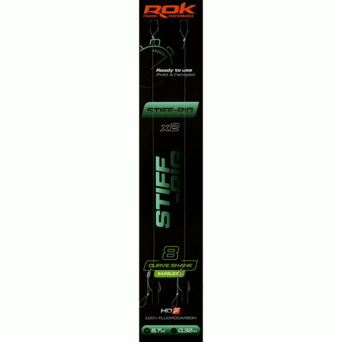 Bas de ligne ROK Fishing STIFF-RIG Curve Shank Barbless...