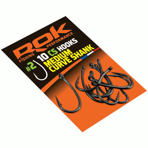 Hameçons Carpe ROK Fishing Médium Curve Shank (10)