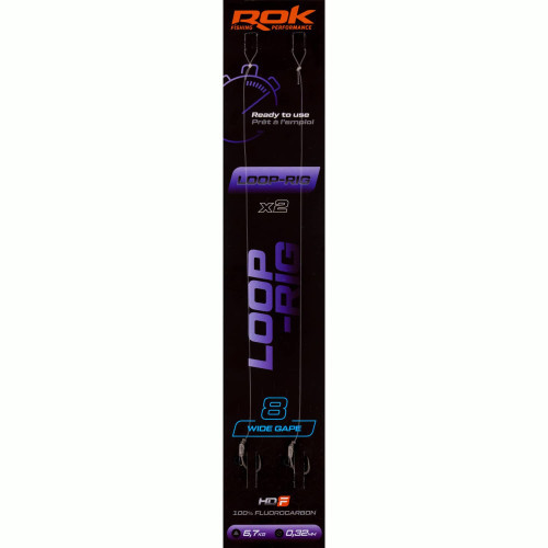 Bas de ligne ROK Fishing LOOP-RIG Wide Gape  -  Lot de 2