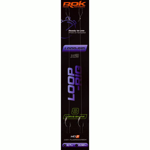 Bas de ligne ROK Fishing LOOP-RIG Curve Shank  -  Lot de 2