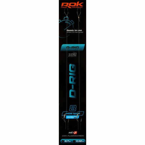 Bas de ligne ROK Fishing D-RIG Wide Gape Barbless  -  Lot de 2