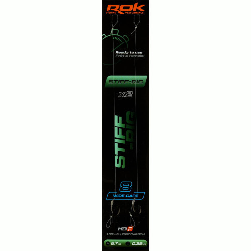 Bas de ligne ROK Fishing STIFF-RIG Wide Gape  -  Lot de 2