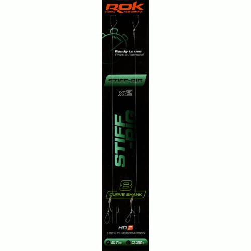 Bas de ligne ROK Fishing STIFF-RIG Curve Shank  -  Lot de 2