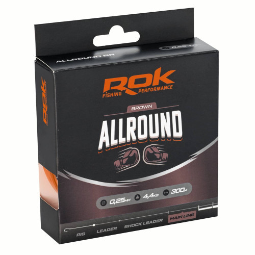 Nylon ROK Fishing Allround Monofilament Brown - 300m