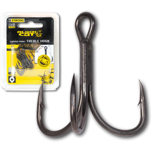 Hameçon Triple Black Cat Curved Point Treble Hook DG...