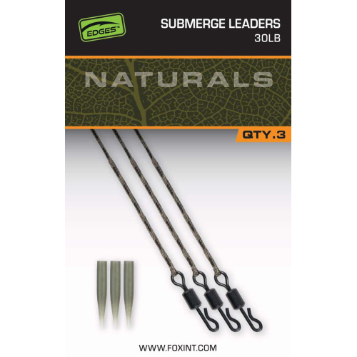 Montages Leadcore Fox Naturals Submerged Leaders 30lb x 3