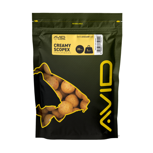 Bouillettes Avid Carp Creamy Scopex Boilies 20mm 1kg