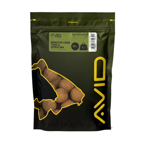 Bouillettes Avid Carp Monster Crab-Tuna & Spirulina Boilies 20mm 1kg