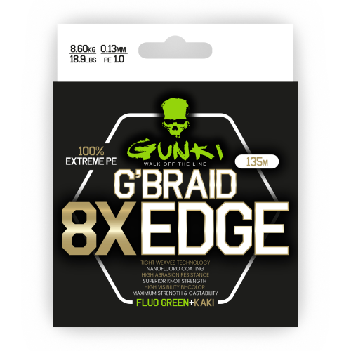 Tresse Gunki G'Braid 8X Edge PE  135m