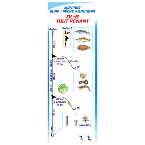 Bas de ligne "SURF DL9" - 2 HAM. N° 1