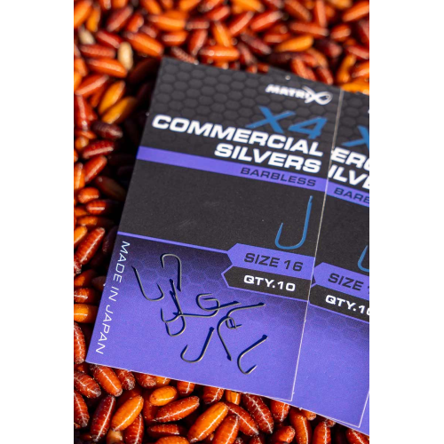 Hameçons Matrix X4 Commercial Silvers Barbless
