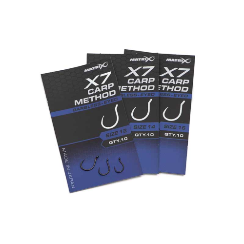 Hameçons Matrix X7 Carp Method Barbless - Eyed