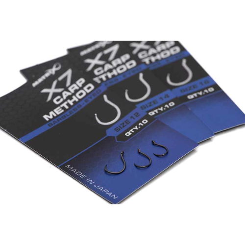 Hameçons Matrix X7 Carp Method Barbless - Eyed