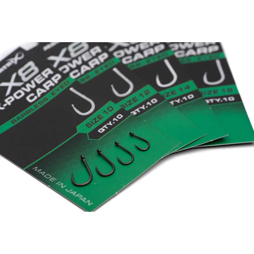 Hameçons Matrix X8 X-Power Carp Barbless - Eyed 2