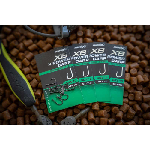 Hameçons Matrix X8 X-Power Carp Barbless - Eyed