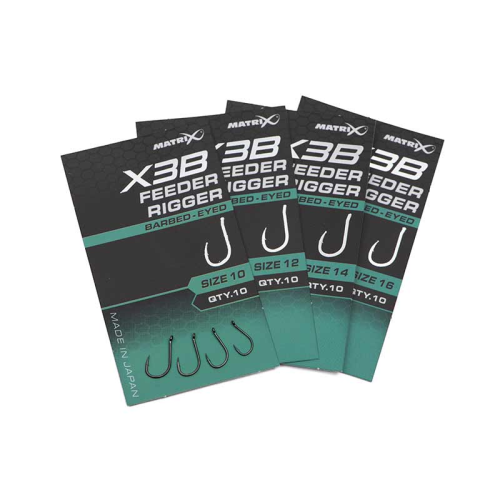 Hameçons Matrix X3B Feeder Rigger Barbed - Eyed