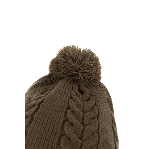 Bonnet Fox Khaki Knitted Bobble