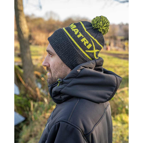 Bonnet Matrix Lime & Grey Bobble Hat