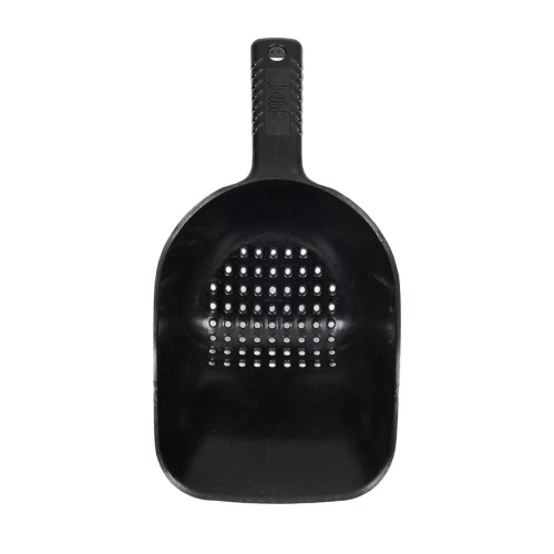 Grande pelle à appâts Spomb Mega Scoop noire avec trous de drainage pour mélanges d'amorçage 2