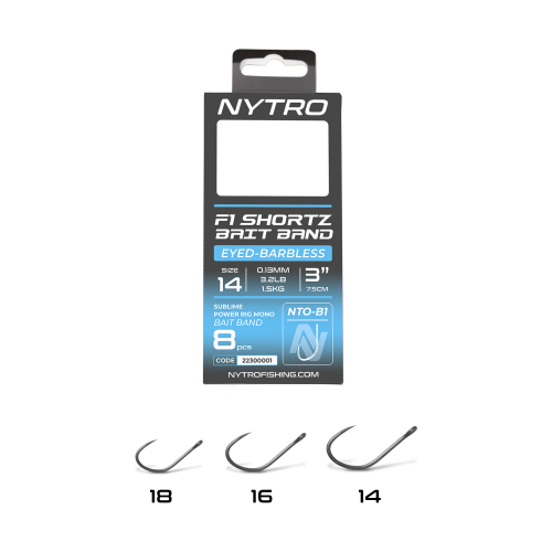 Bas De Ligne NTO-B1 Barbless F1 Shortz 3 Inch/7.5CM Latex...