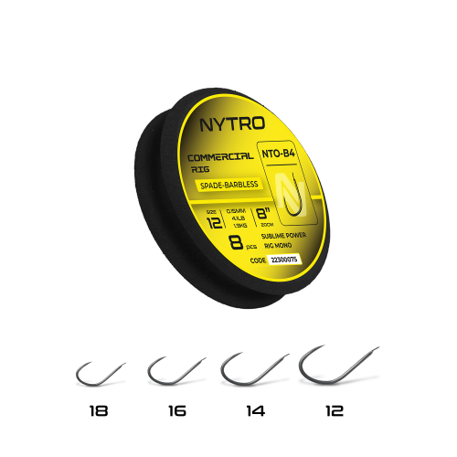 Bas De Ligne Nytro NTO-B4 Barbless Commercial 8 Inch/20CM...